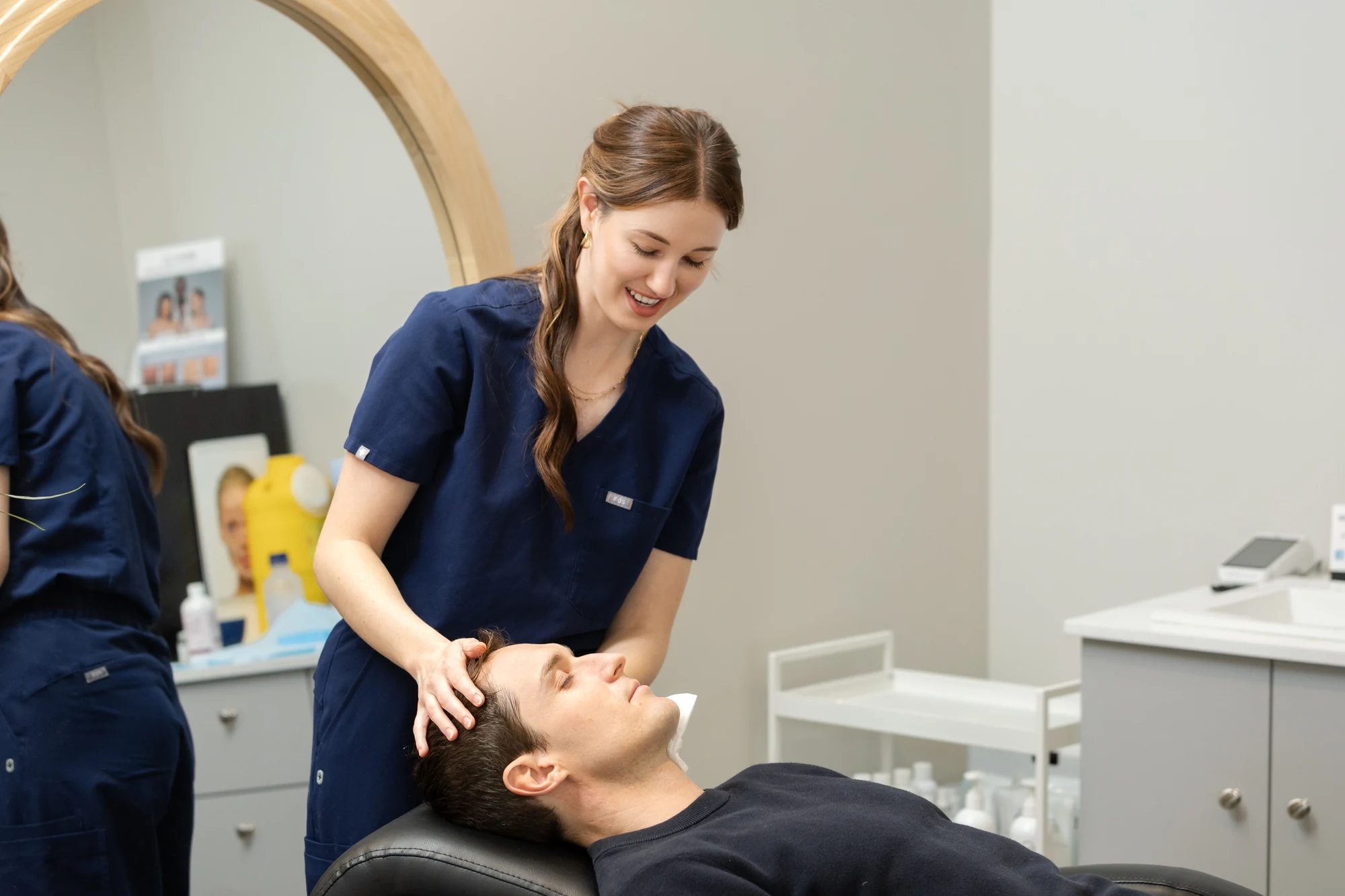 Gabriella caring for a client during a Procell Microchanneling treatment at Jab Lab Melbourne